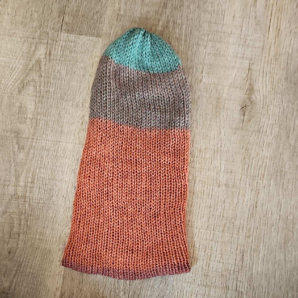 Multicolor Knit Reversible Slouch Beanie
